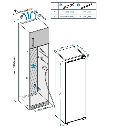 картинка Встраиваемый холодильник Delonghi DLI 17SE MARCO 
