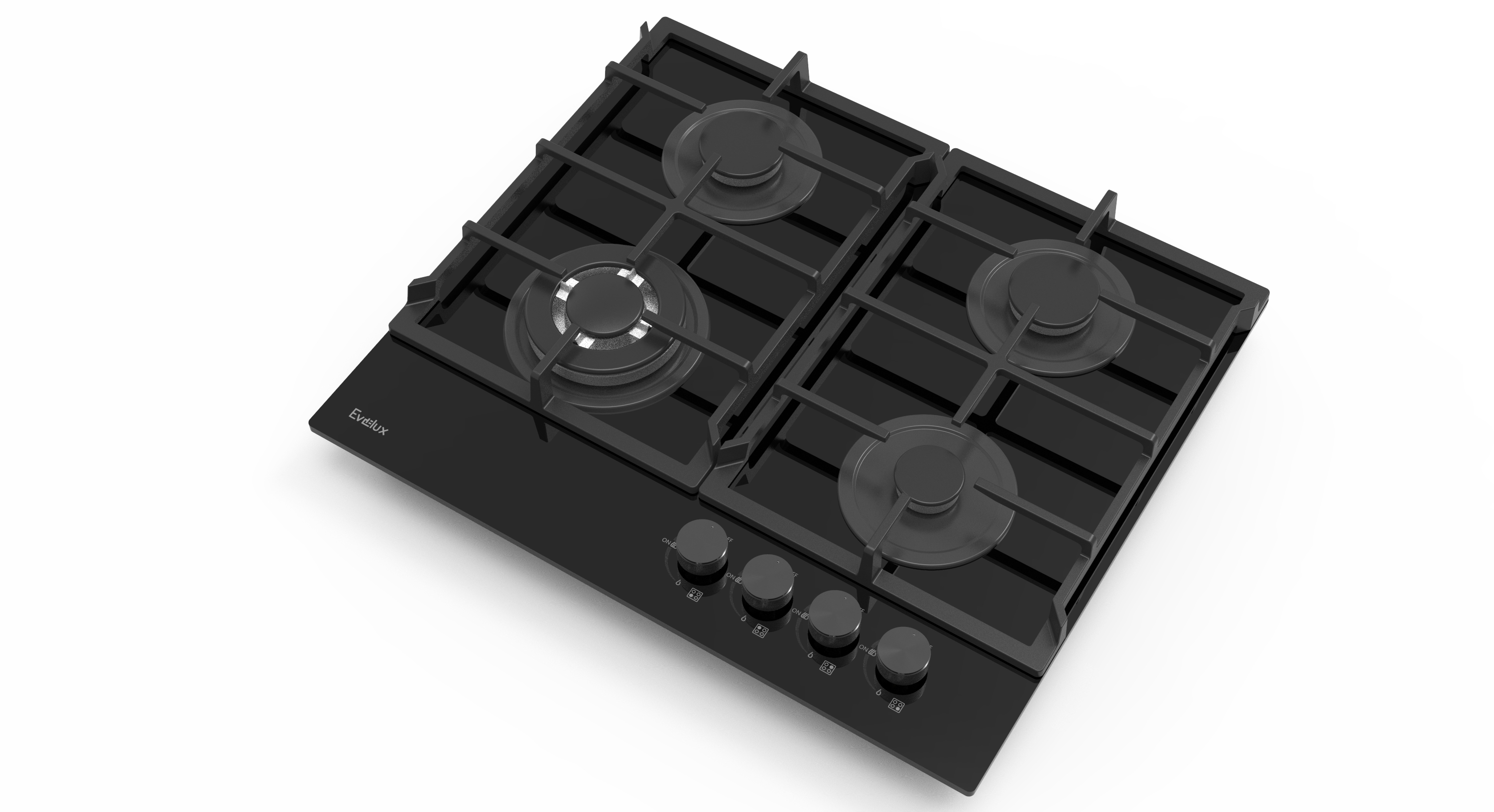картинка Газовая варочная панель Evelux HEG 675 BG черная 