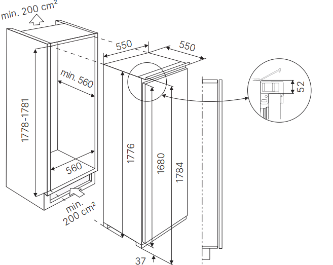 картинка Встраиваемый холодильник Kuppersbusch FK 8550.0I 