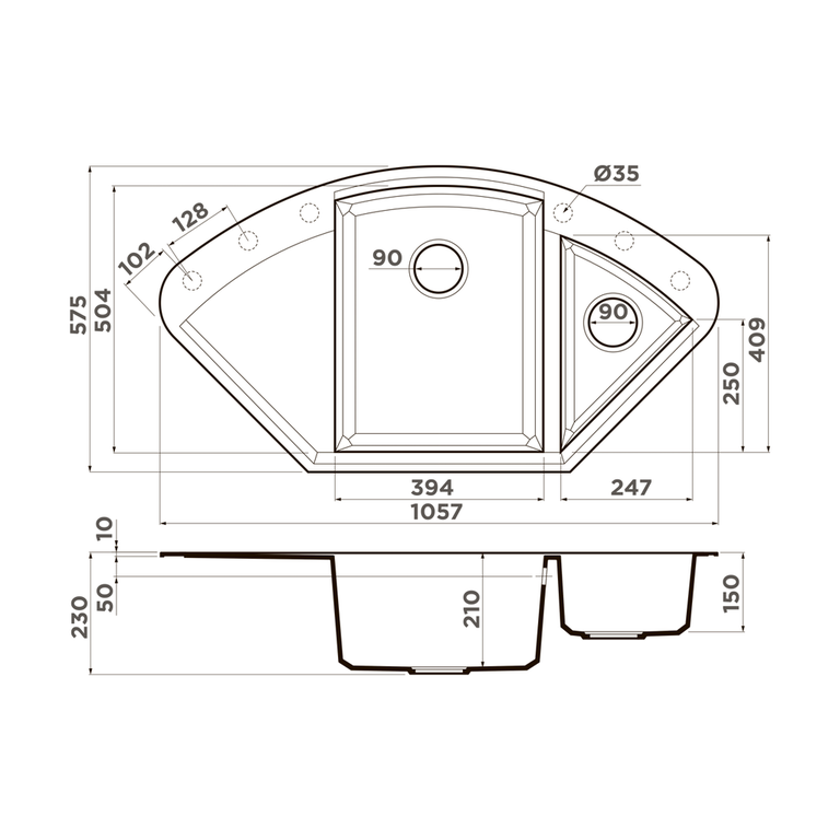 картинка Мойка для кухни Omoikiri SAKAIME-105C 