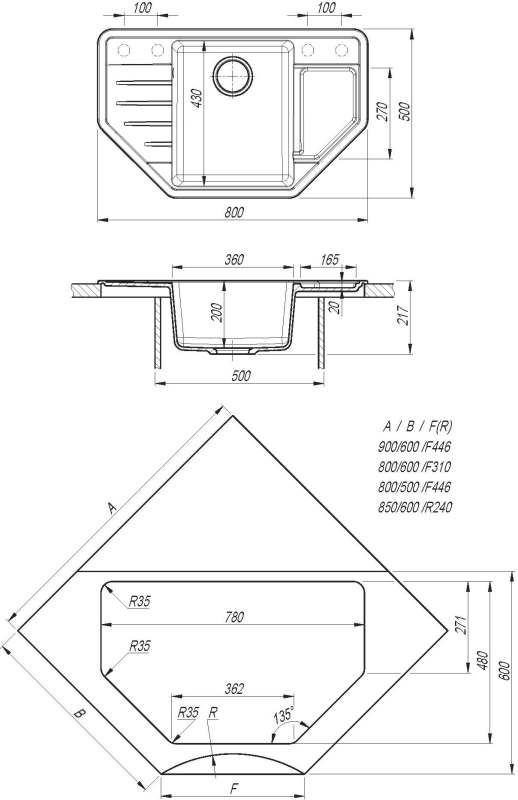 картинка Мойка для кухни Dr. Gans РИО-800 