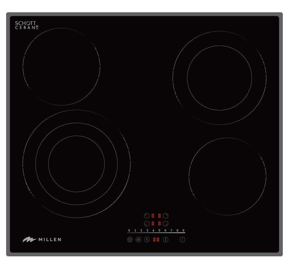 картинка Электрическая варочная панель MILLEN MEH 602 BL 