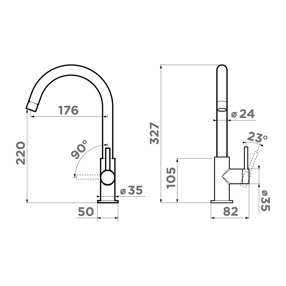 картинка Смеситель Omoikiri SHINAGAWA SLIM эспрессо (ES) 