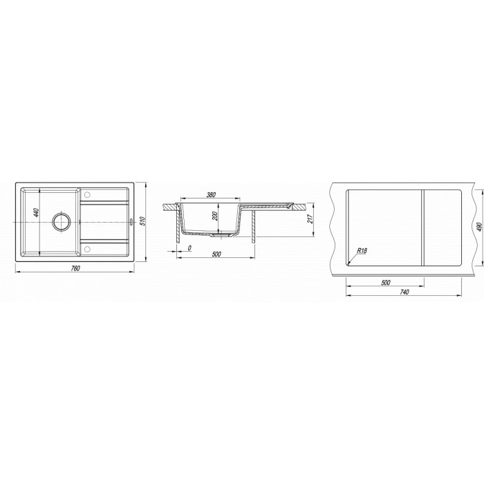 картинка Кухонная мойка Florentina Липси-760 капучино 