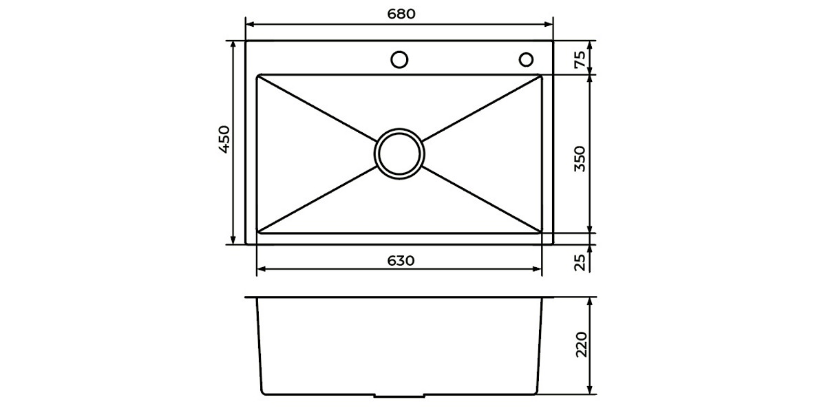 картинка Мойка для кухни Premial 6845 DISPLAY brush steel 