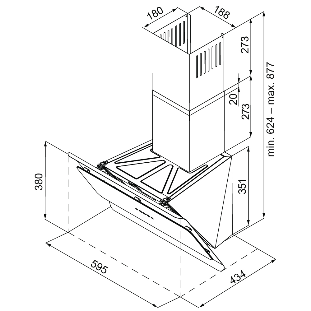 картинка Кухонная вытяжка Krona URAN 600 DN WHITE 4S 