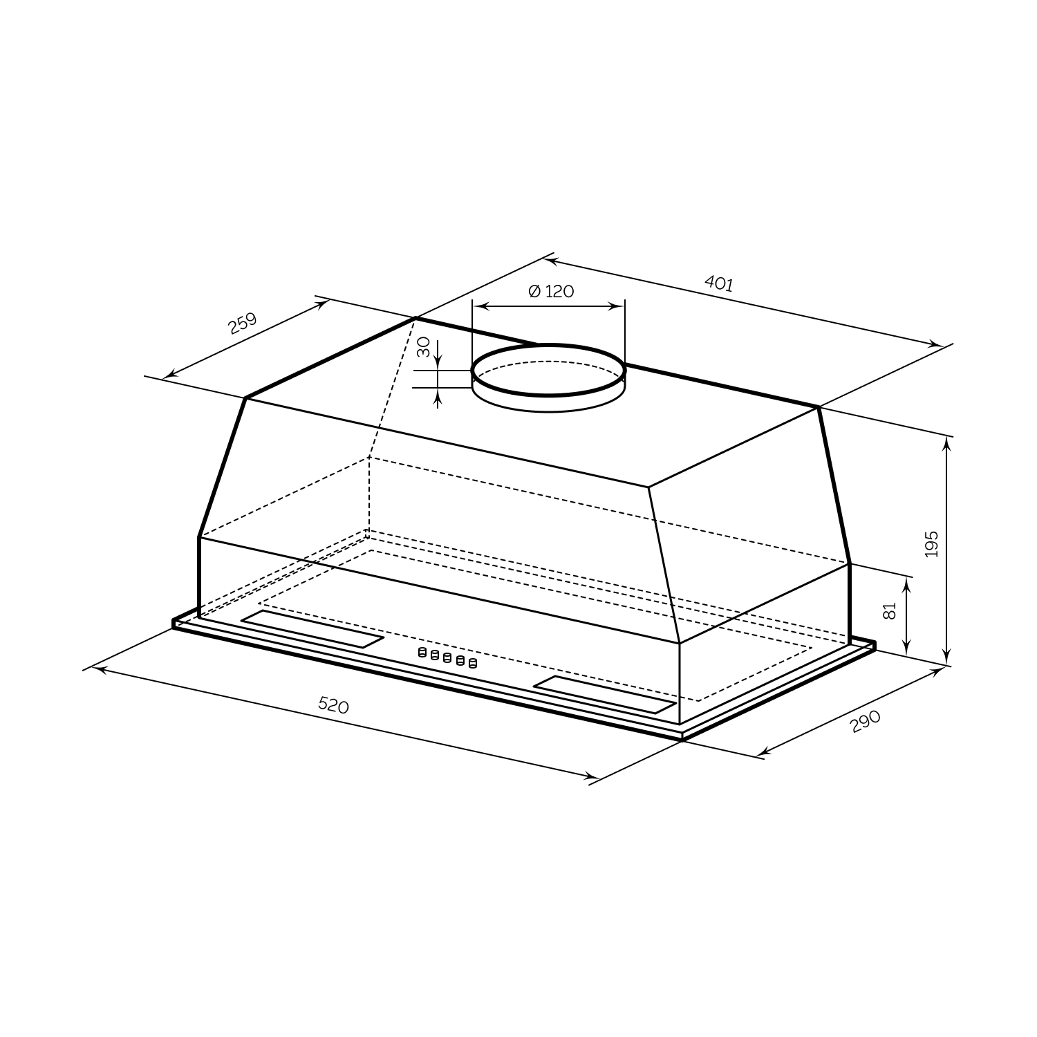 картинка Кухонная вытяжка Lex HYPER 600 LIGHT WH белая 