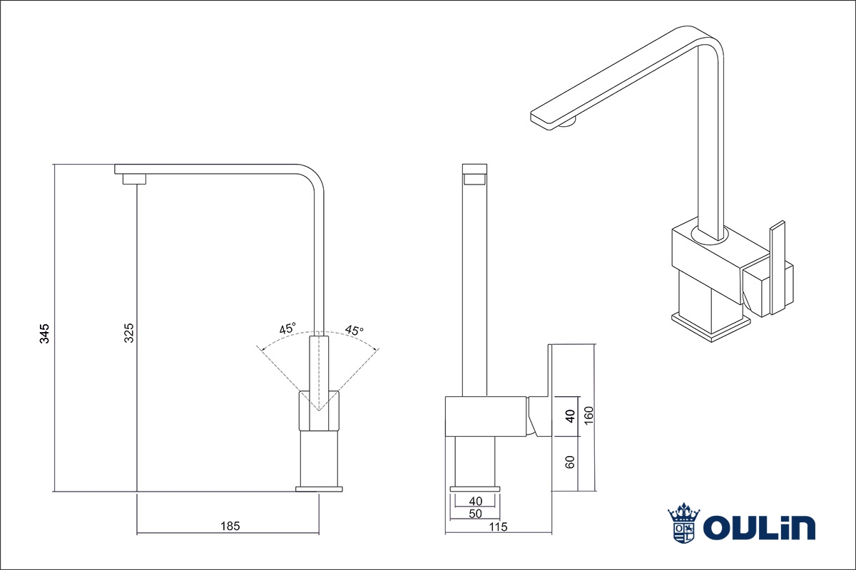 картинка Смеситель Oulin OL-8075S 