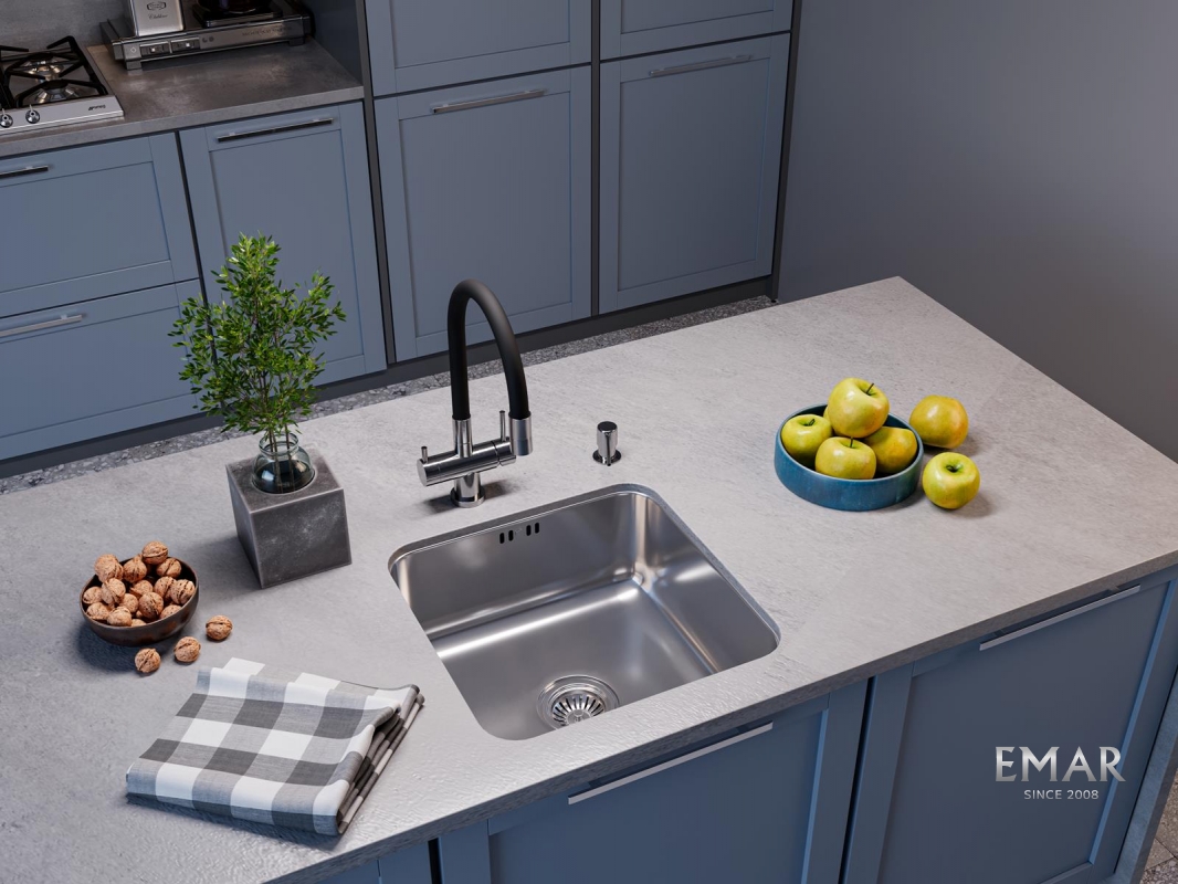 картинка Мойка для кухни Emar EMB-127А PVD Nano Satine  картинка Мойка для кухни Emar EMB-127А PVD Nano Satine