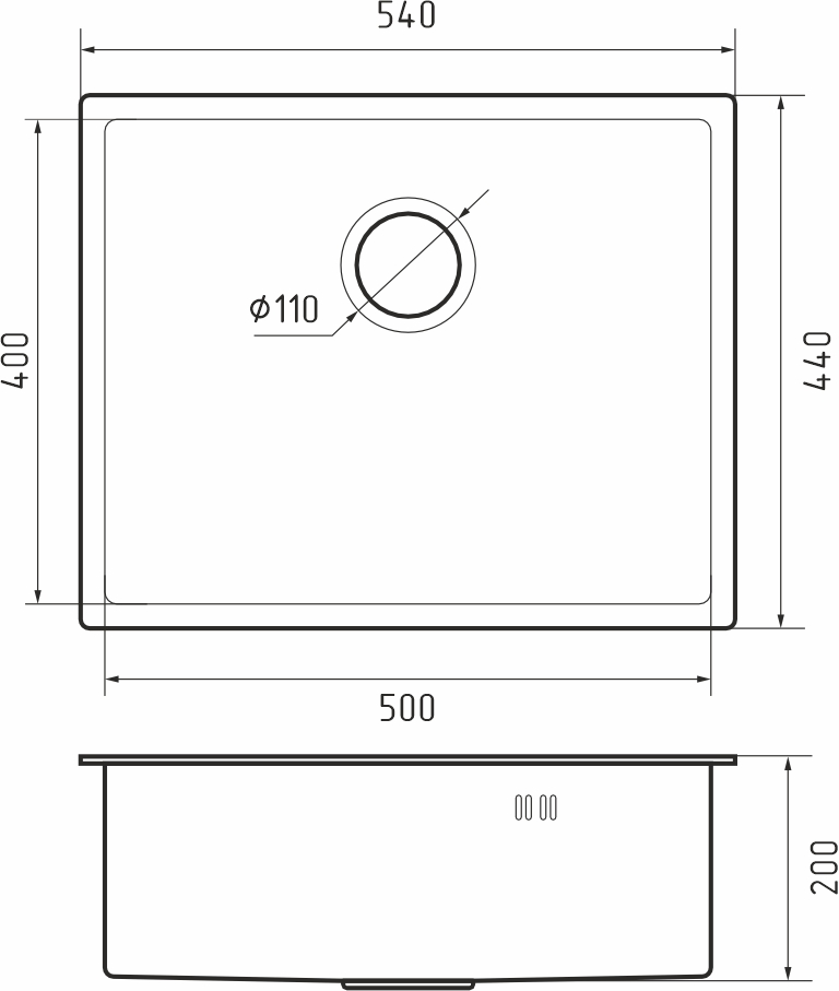 картинка Мойка для кухни Rivelato Rinox 5444 UN 