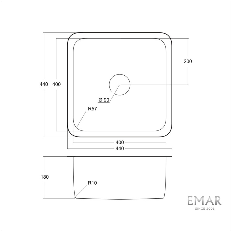 картинка Мойка для кухни Emar EMB-127А PVD Nano Coppery 