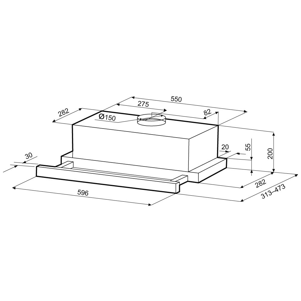 картинка Кухонная вытяжка Krona KAMILLA TK 600 WHITE 