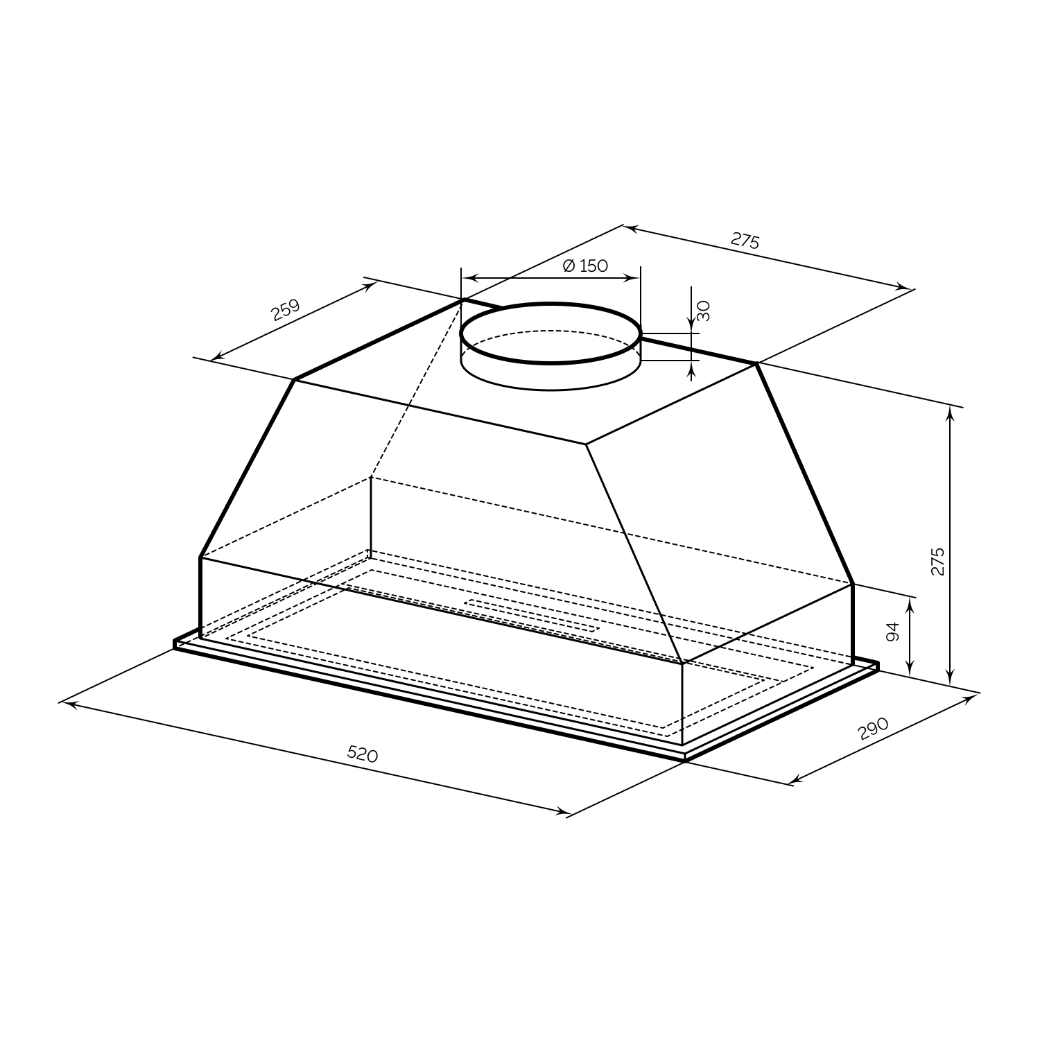 картинка Кухонная вытяжка Lex HYPER 600 GS INVERTER WH 
