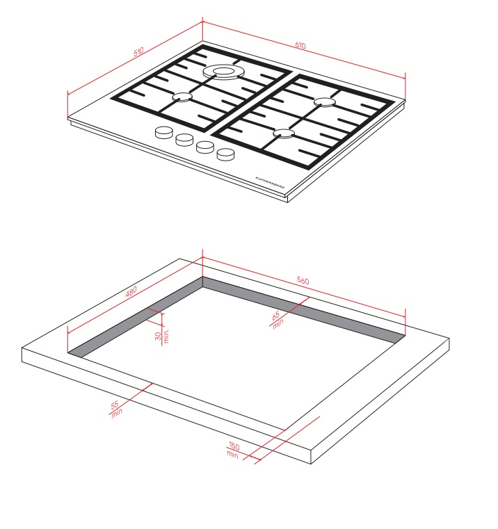 картинка Газовая варочная панель Kuppersberg FG 62 B 