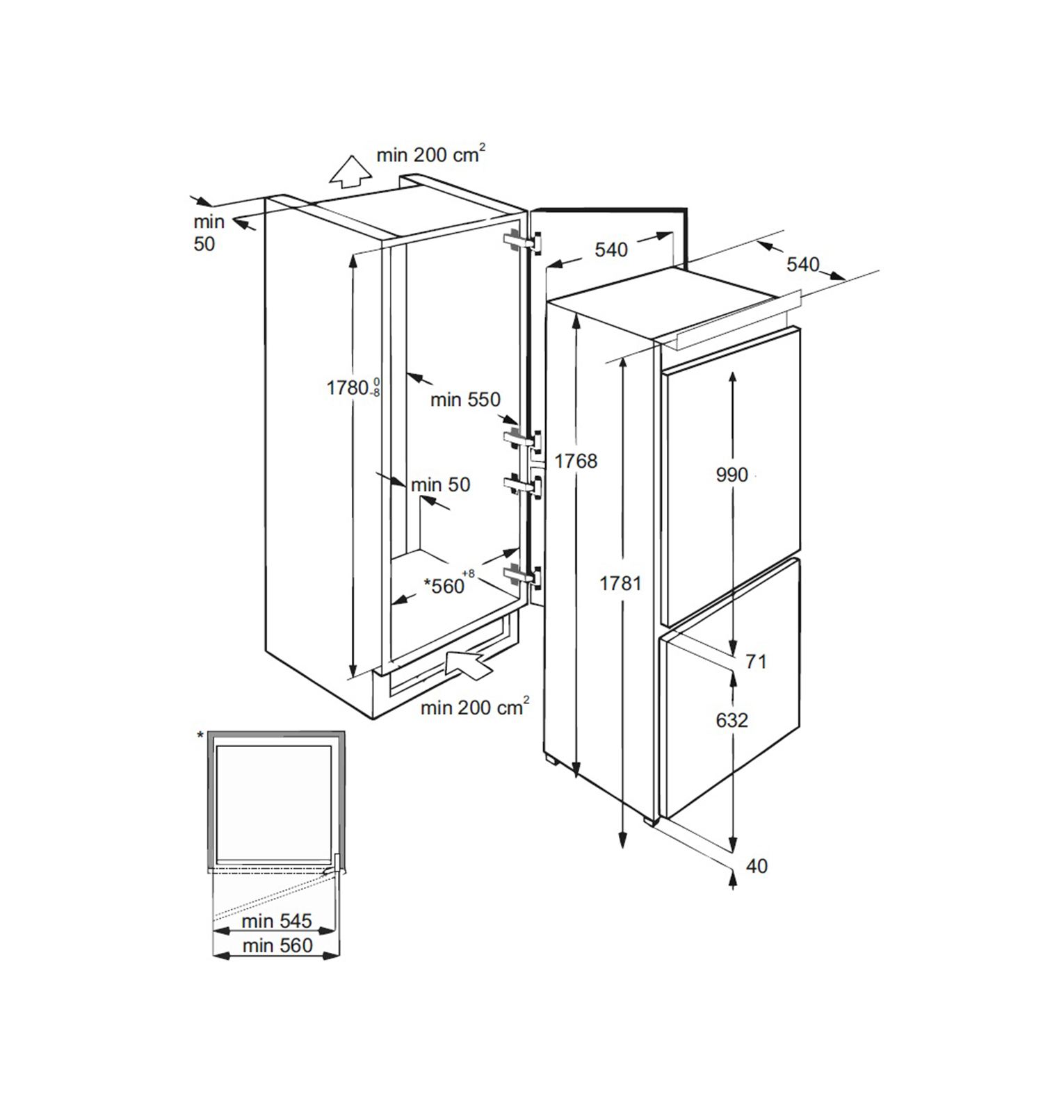 картинка Встраиваемый холодильник Millen MBR 180 NF 