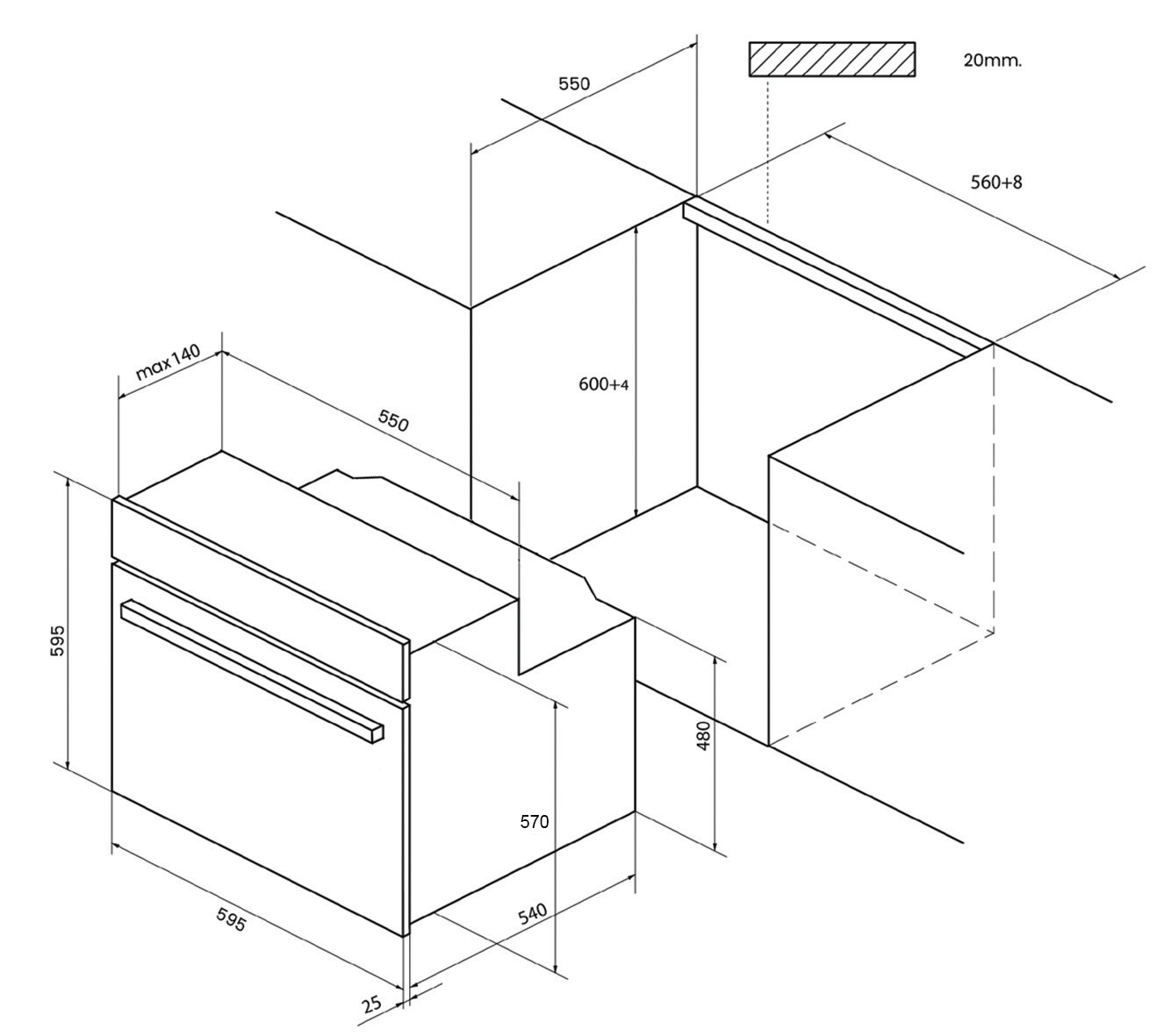 картинка Электрический духовой шкаф Monsher  MOE 6181 NOIR 