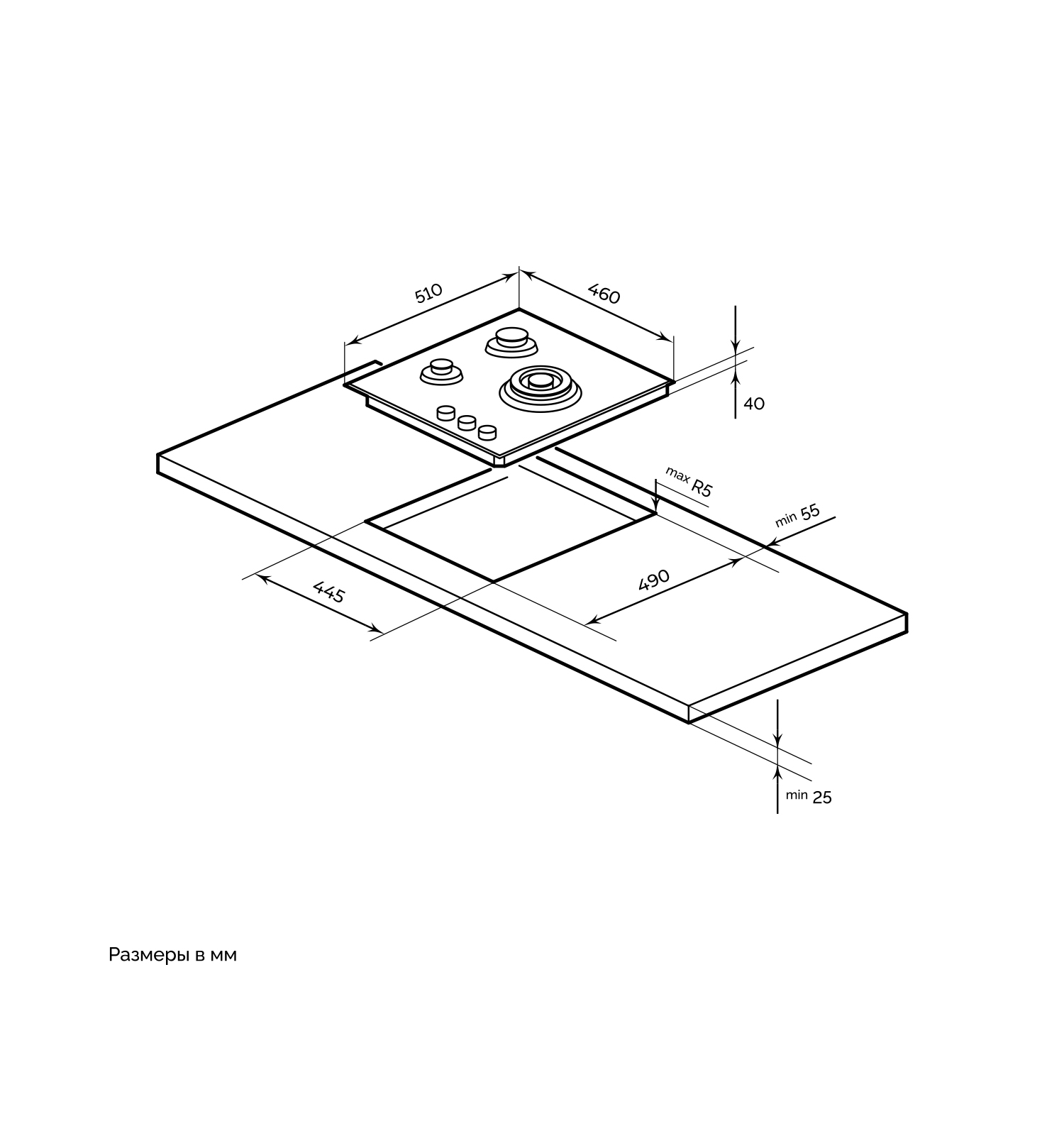 картинка Газ на стекле варочная панель MILLEN MGHG 451 WH 