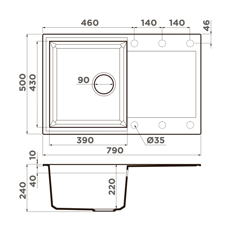картинка Кухонная мойка Omoikiri Sakaime 79 