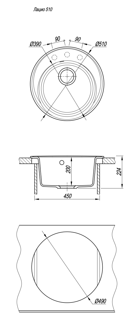картинка Мойка для кухни Florentina ЛАЦИО 510 