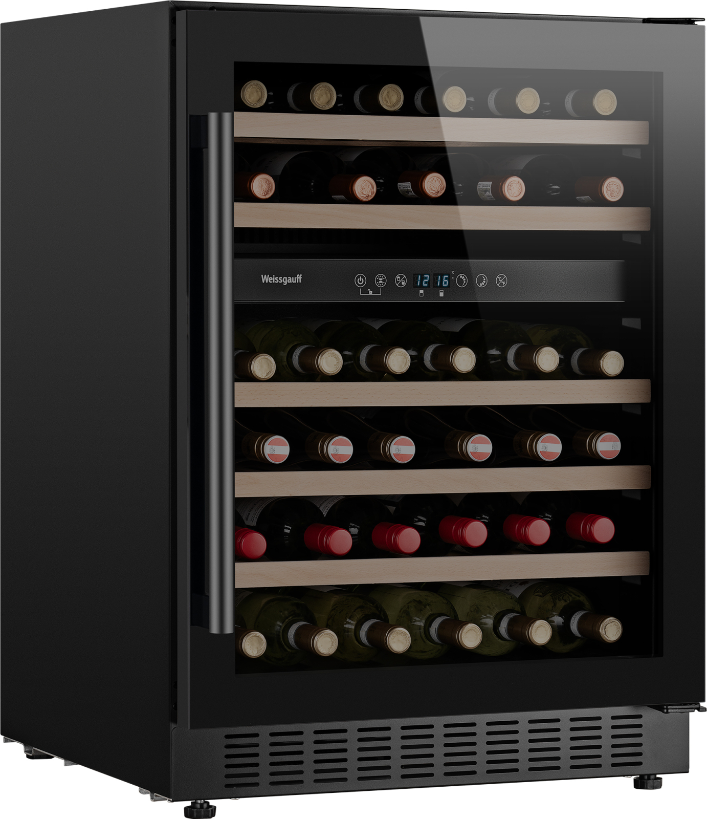 картинка Комбинированный винный шкаф Weissgauff WWC-46 DB DualZone  картинка Комбинированный винный шкаф Weissgauff WWC-46 DB DualZone