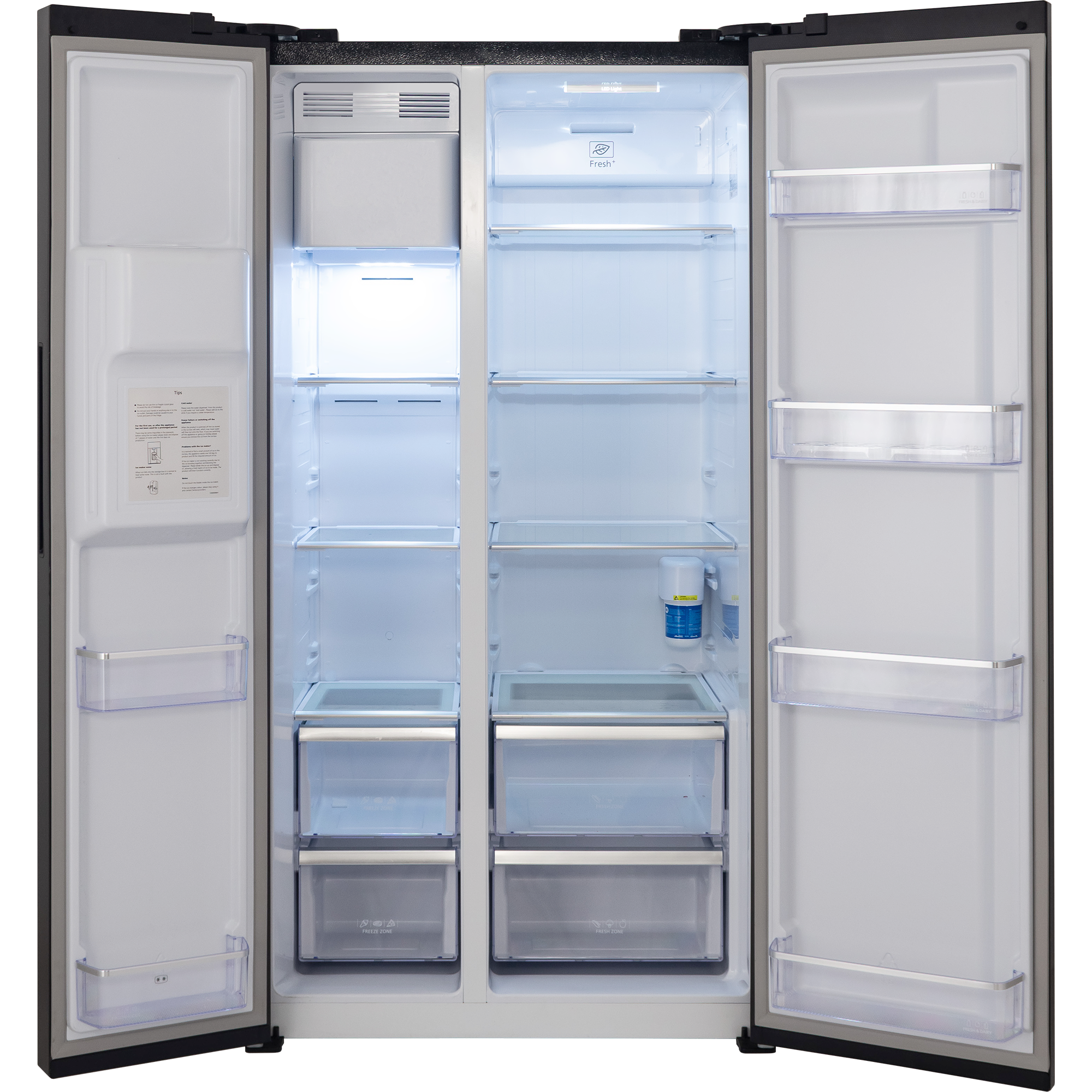 картинка Холодильник Hiberg RFS-650DX NFB INVERTER двухкамерный черный матовый 