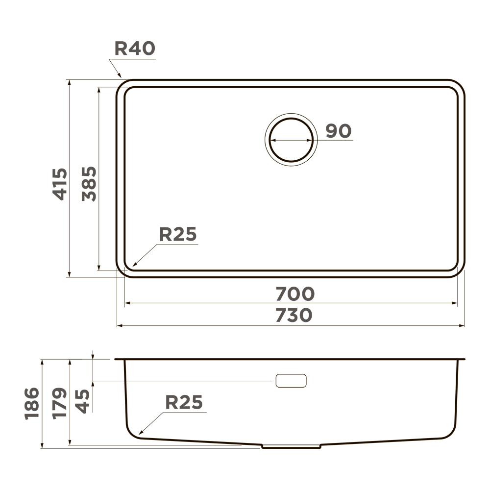 картинка Кухонная мойка Omoikiri Omi 73-U/I Ultra lg 