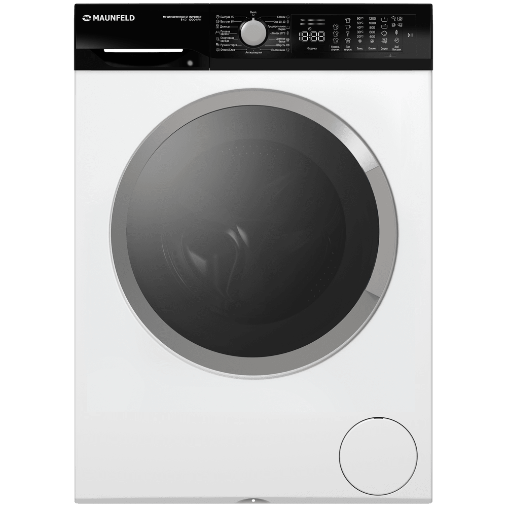картинка Стиральная машина с паром Maunfeld MFWM128WH400 ST INVERTER 