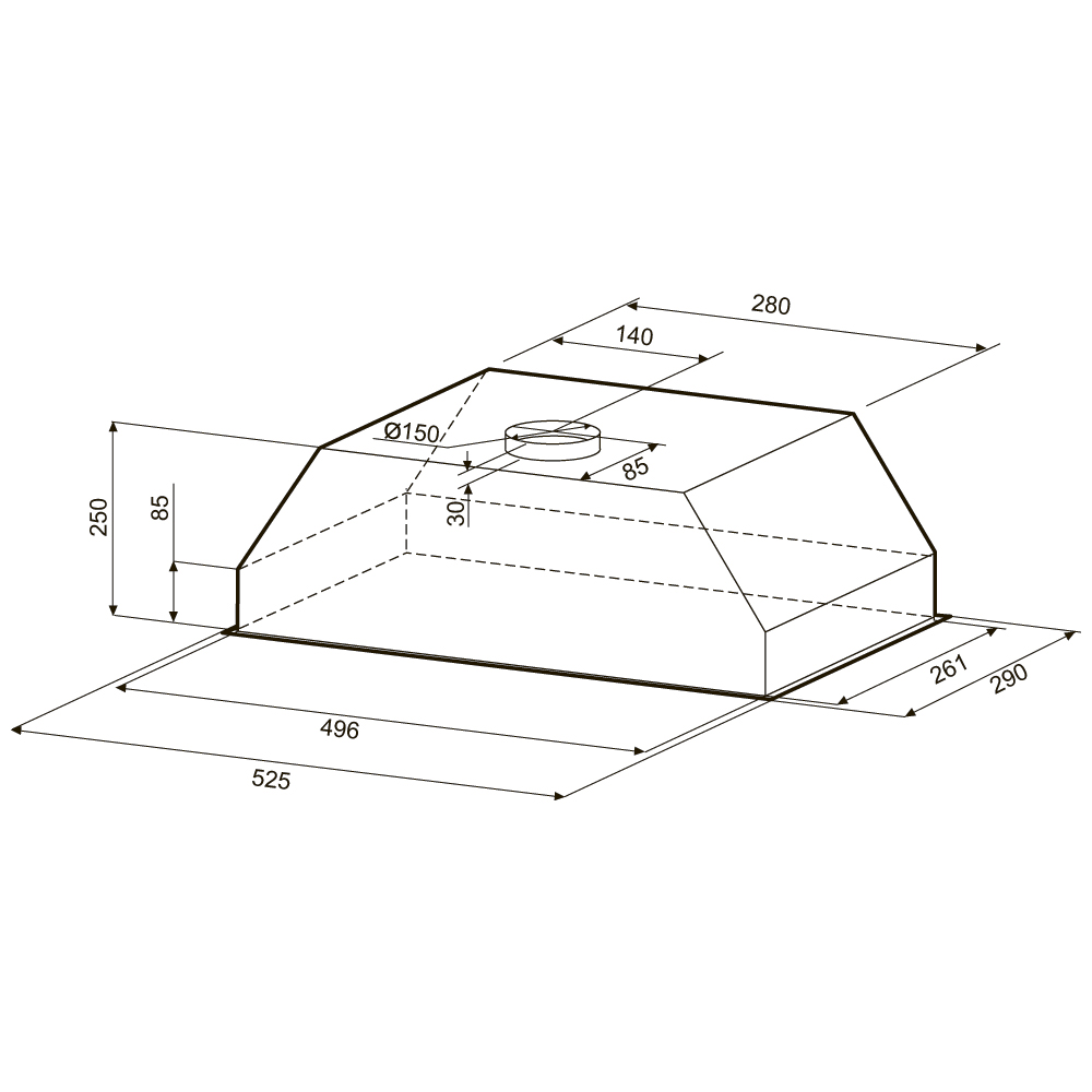 картинка Кухонная вытяжка Krona SVEN 600 white one knob 
