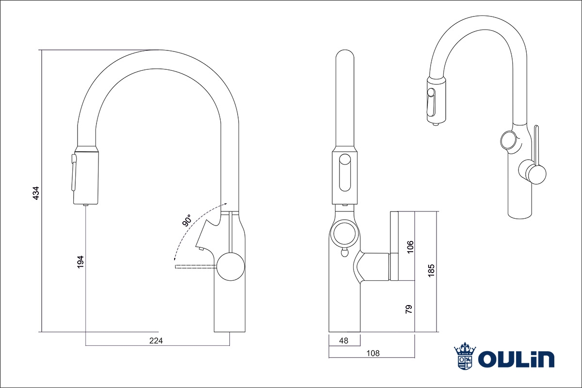 картинка Смеситель Oulin OL - 8018 SATIN 