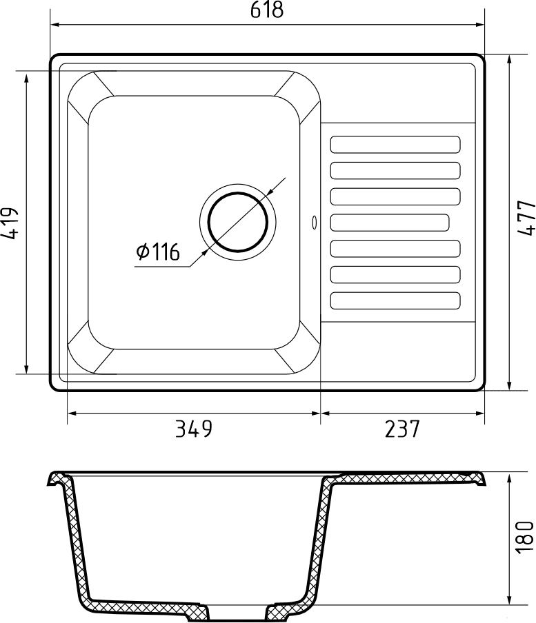 картинка Кухонная мойка Granfest-Quarz GF-Z13 песочный 