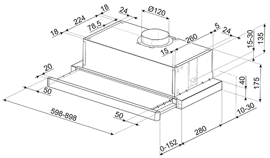 картинка Кухонная вытяжка Smeg KSET61E2  картинка Кухонная вытяжка Smeg KSET61E2