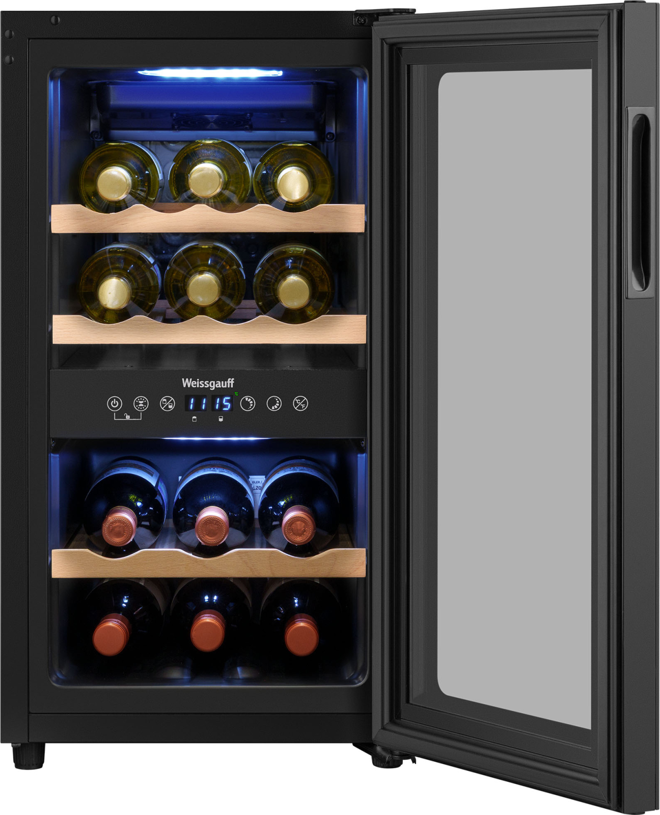 картинка Полувстраиваемый винный шкаф Weissgauff WWC-16 DualZone Compressor 