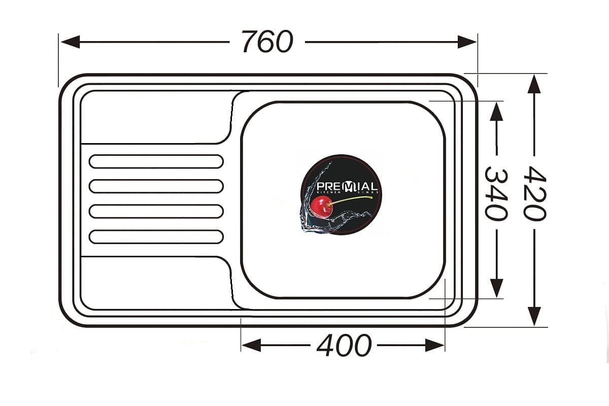 картинка Мойка для кухни Premial 7642 глянец 