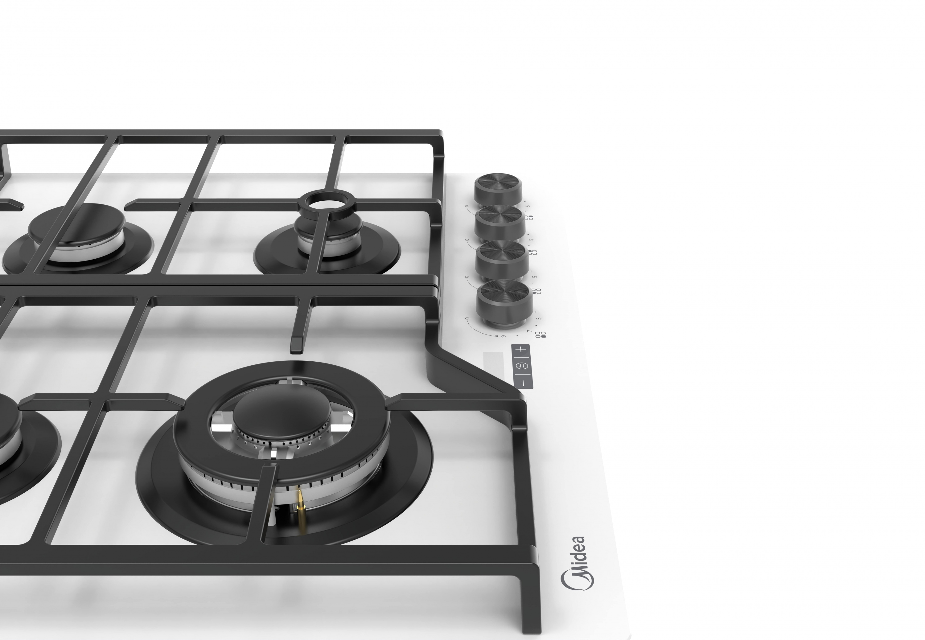 картинка Газовая варочная панель Midea MG697TTGW белая  картинка Газовая варочная панель Midea MG697TTGW белая