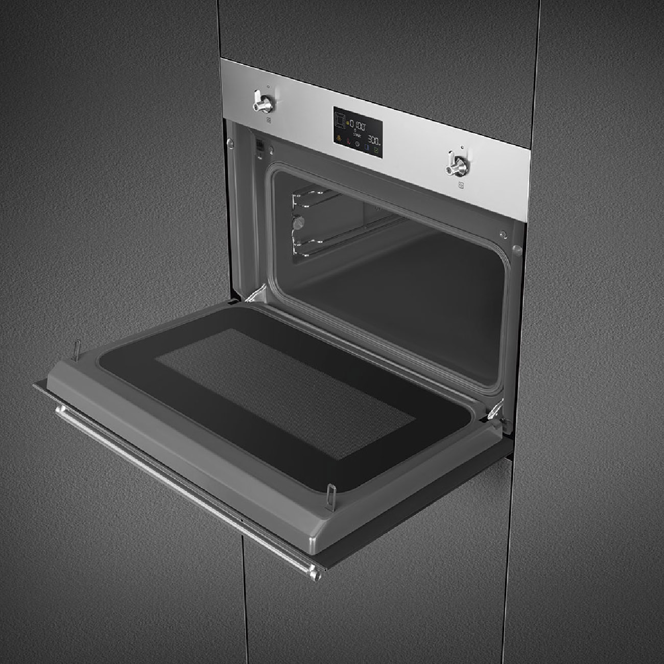 картинка Электрический духовой шкаф с функцией СВЧ Smeg SO4302M1X 