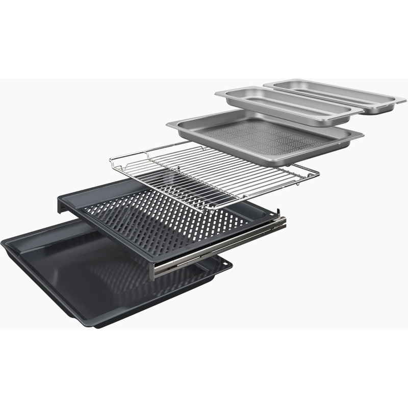 картинка Электрический духовой шкаф с функцией пароварки Bosch HSG958DB1S черный 