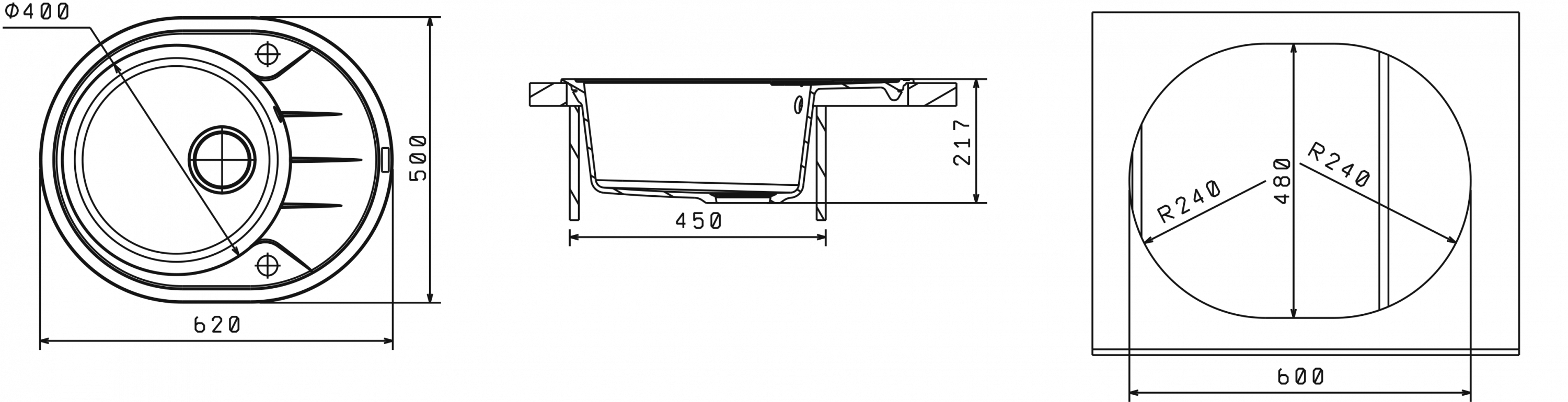 картинка Мойка для кухни Florentina Родос-620 