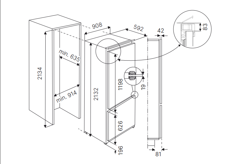 картинка Холодильник встраиваемый Kuppersbusch FKGFX 9800.0i 