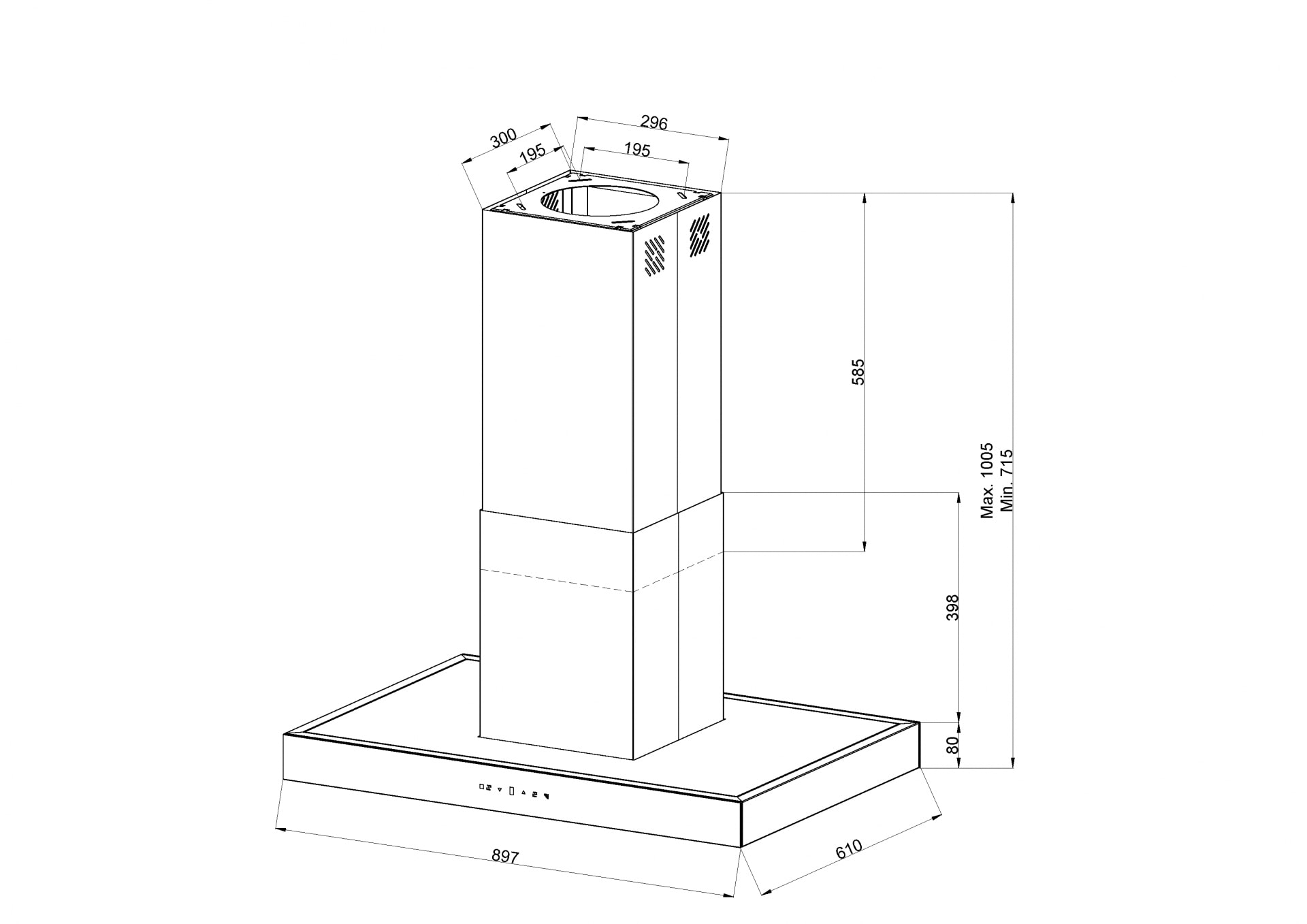 картинка Кухонная вытяжка Kuppersberg DUDL 8 GW  картинка Кухонная вытяжка Kuppersberg DUDL 8 GW