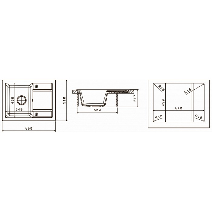 картинка Мойка для кухни Florentina Липси-660 