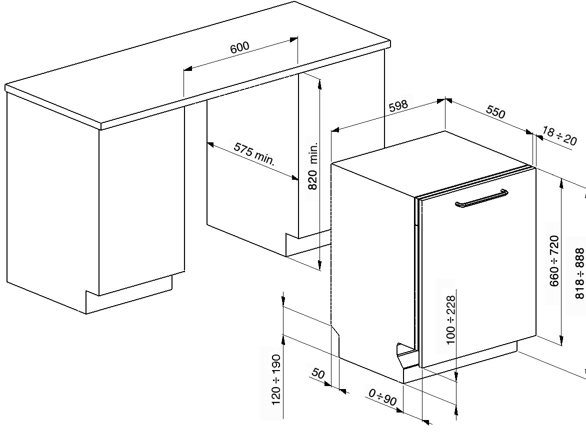 картинка Посудомоечная машина Smeg ST363CL 