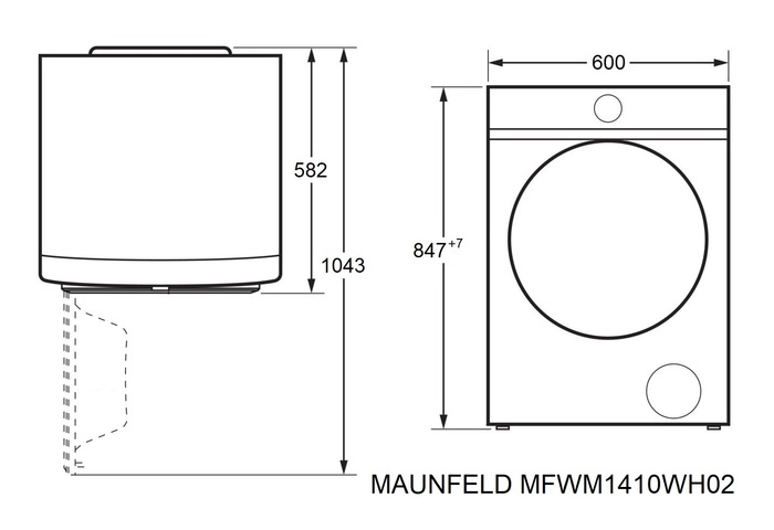 картинка Стиральная машина с инвертором Maunfeld MFWM1410WH02  картинка Стиральная машина с инвертором Maunfeld MFWM1410WH02