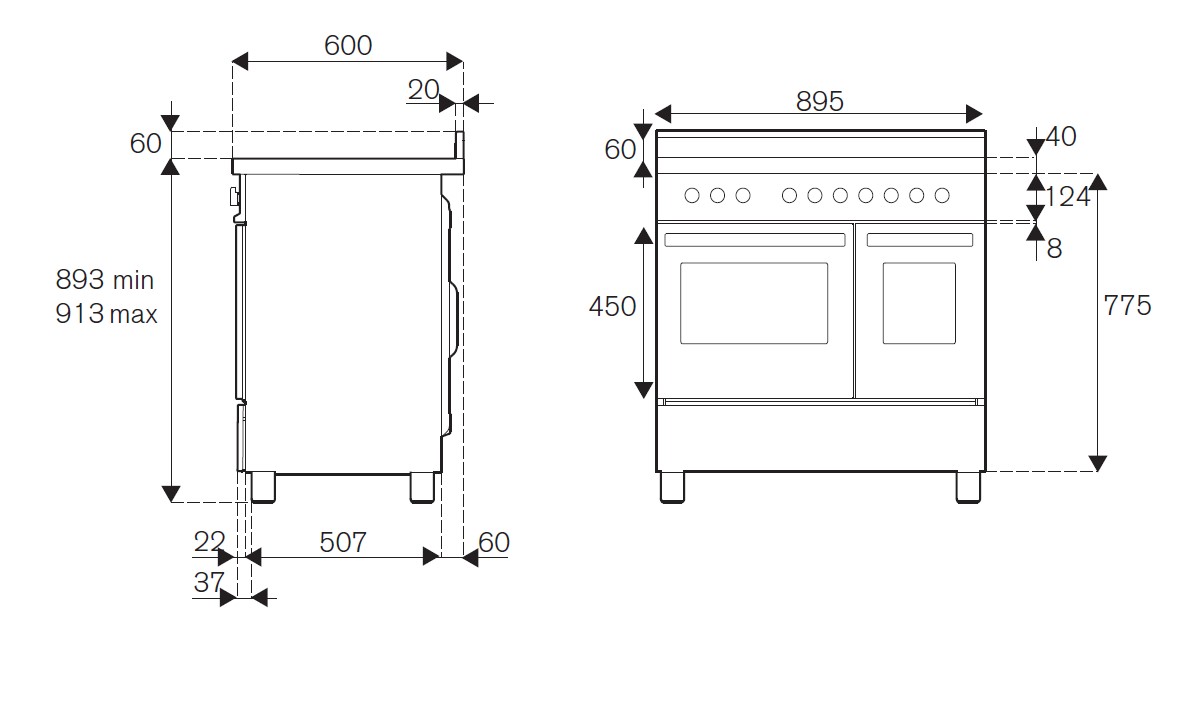 картинка Комбинированная кухонная плита Bertazzoni PRO96L2ENET чёрная 