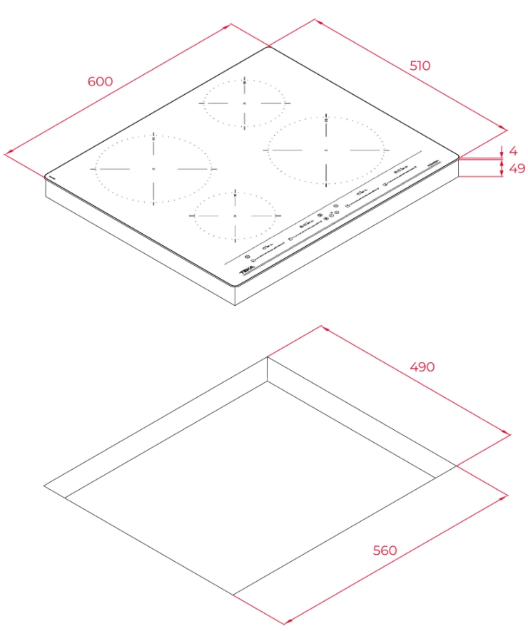картинка Варочная панель Teka TOTAL IBC 64320 MSP BLACK черный 
