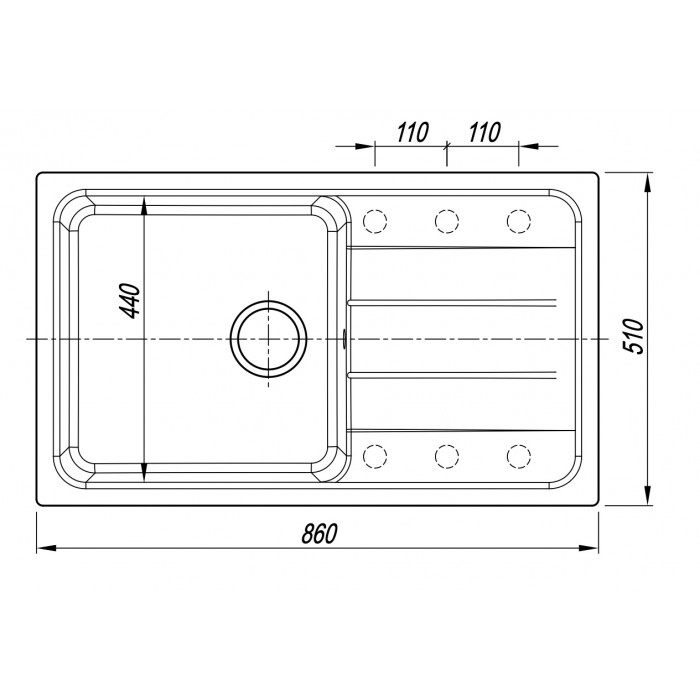 картинка Мойка для кухни Florentina СПЕЦИЯ 860 