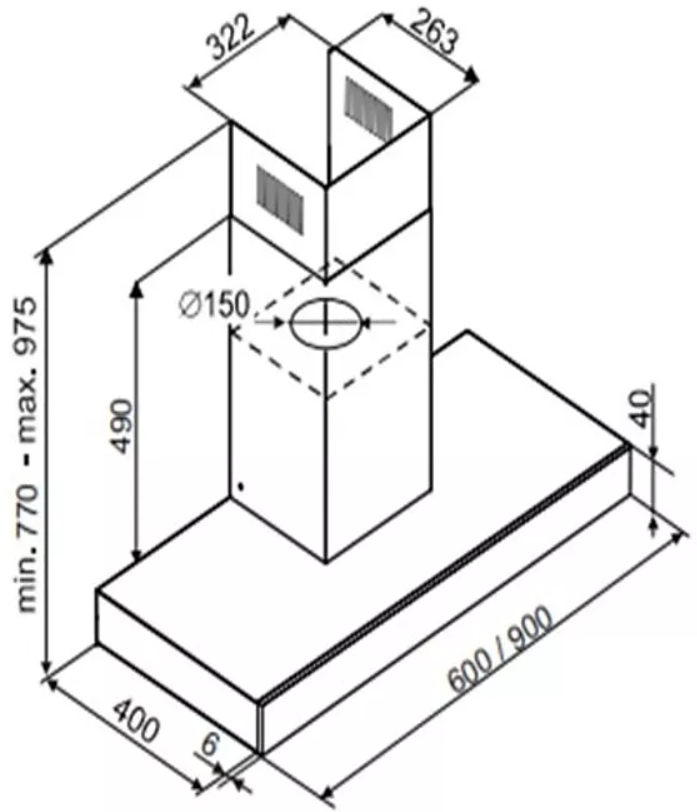 картинка Кухонная вытяжка De Dietrich DHB4674X Inox 