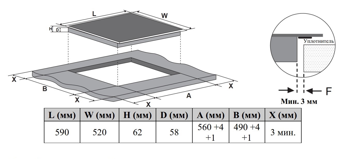 картинка Индукционная варочная панель Weissgauff HI 643 BY 