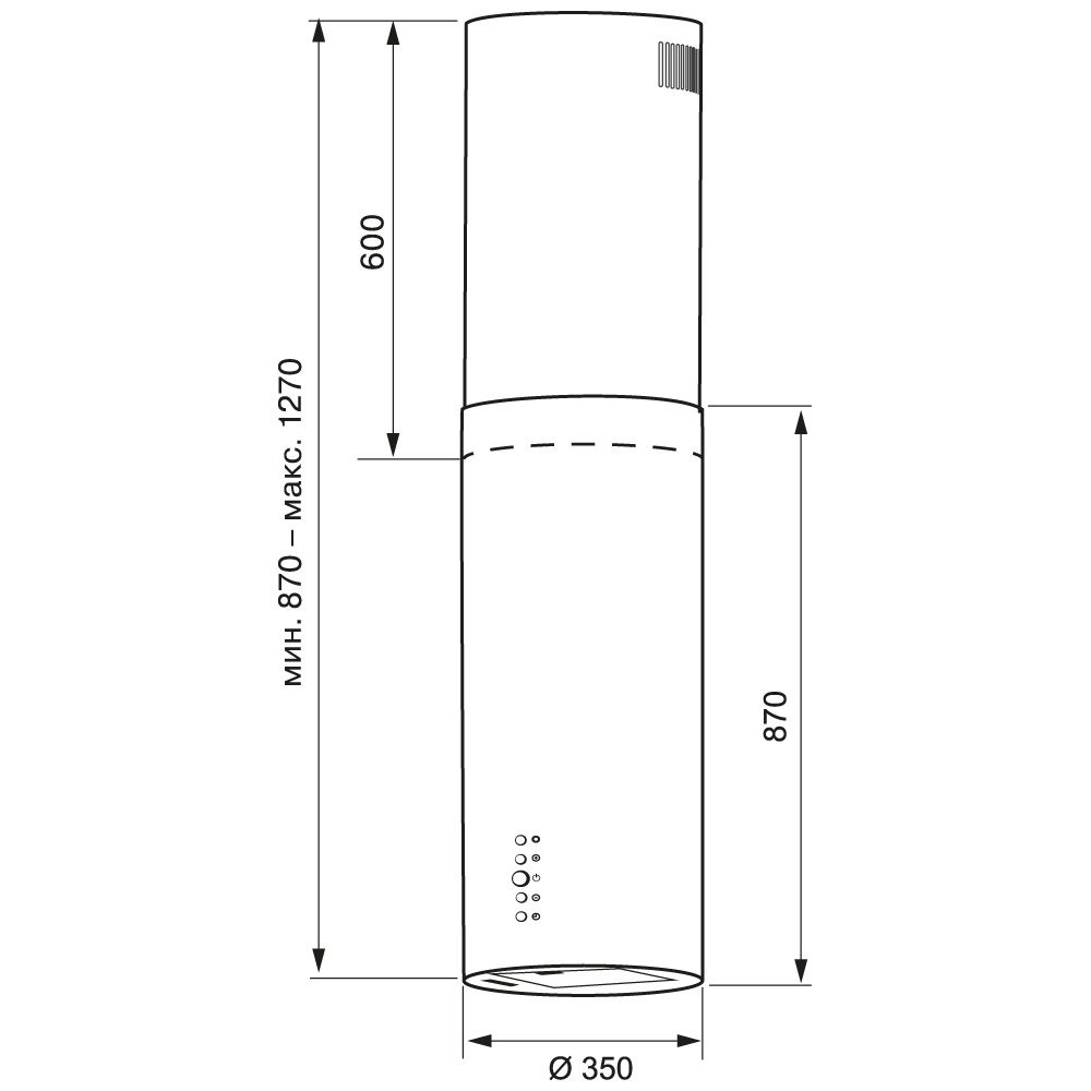 картинка Кухонная вытяжка Krona TINA ISOLA 350 WHITE 3P 