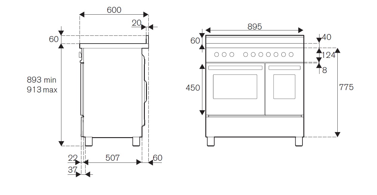 картинка Комбинированная кухонная плита Bertazzoni HER96L2ENET чёрный 