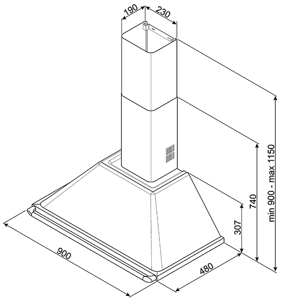 картинка Кухонная вытяжка Smeg KT90BLE 